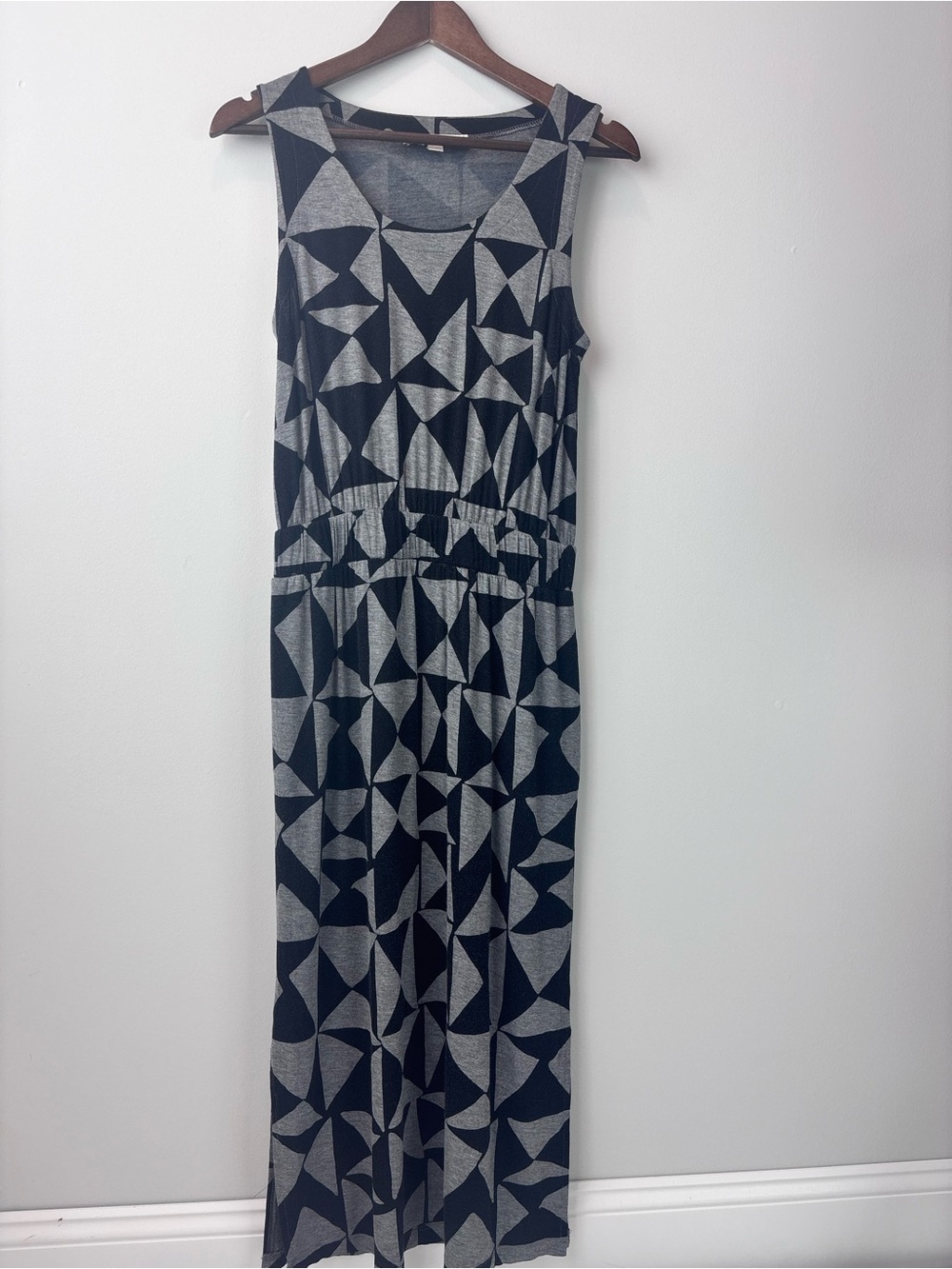 LOFT Ann Taylor Geometric Print Dress Women’s XS Black Gray Sleeveless
